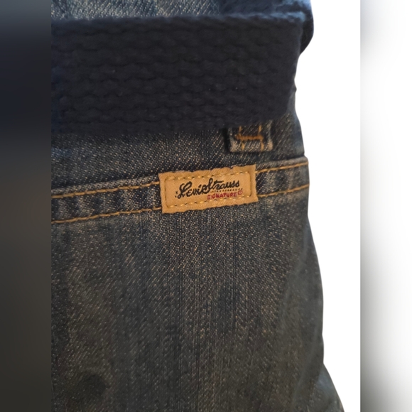 Handmade Upcycled Y2K Levi Strauss Denim Shoulder Bag with Butterfly Embroidery - Picture 4 of 11